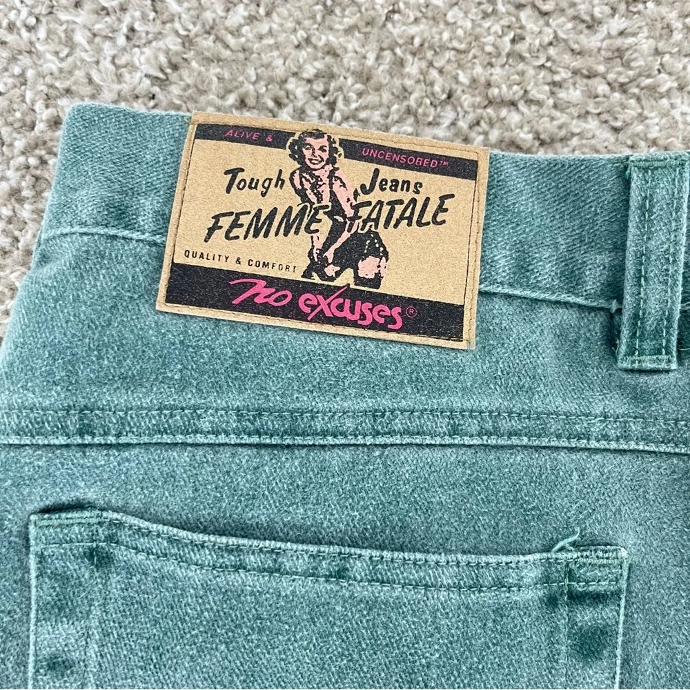 NO EXCUSES Vintage Green Mom Jeans Boyfriend sz. L - Picture 12 of 13